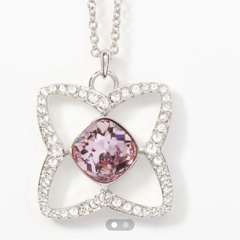 Touchstone Crystal by Swarovski GRACEFUL necklace with lite amethyst center BNIB